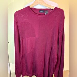 Claiborne Men's Burgundy Crewneck Silk/Viscose Sweater